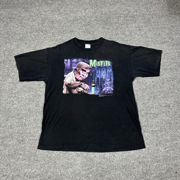 Vintage Misfits Mad Monster Party Shirt XL Black Short Sleeve Single Stitch - Picture 1 of 13